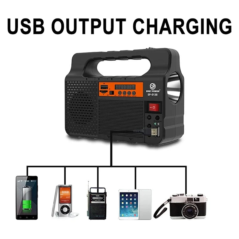 Portable Power Station Solar Lighting System with 3 Bulb 6W Solar Panel Outdoor Camping Power Bank Emergency Mobile Power Supply