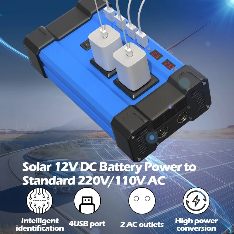 6000W Solar Inverter Kit 600W Solar Panel 100A Charge Controller 12V/110V/220V Off-Grid Power System