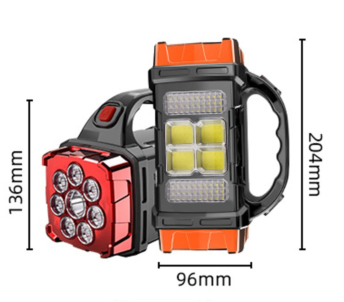 Lampe  Solaire 16 LED – Double Couleur, Recharge USB & Solaire, Batterie 5000mAh, Powerbank, Éclairage Extérieur IPX4