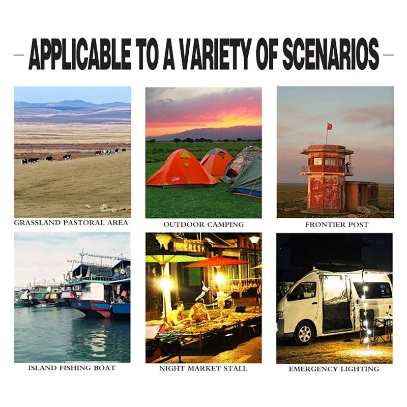 Portable Power Station Solar Lighting System with 3 Bulb 6W Solar Panel Outdoor Camping Power Bank Emergency Mobile Power Supply